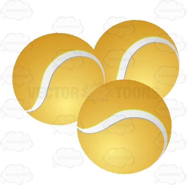 640x634 Three Yellow Tennis Balls Cartoon Clipart