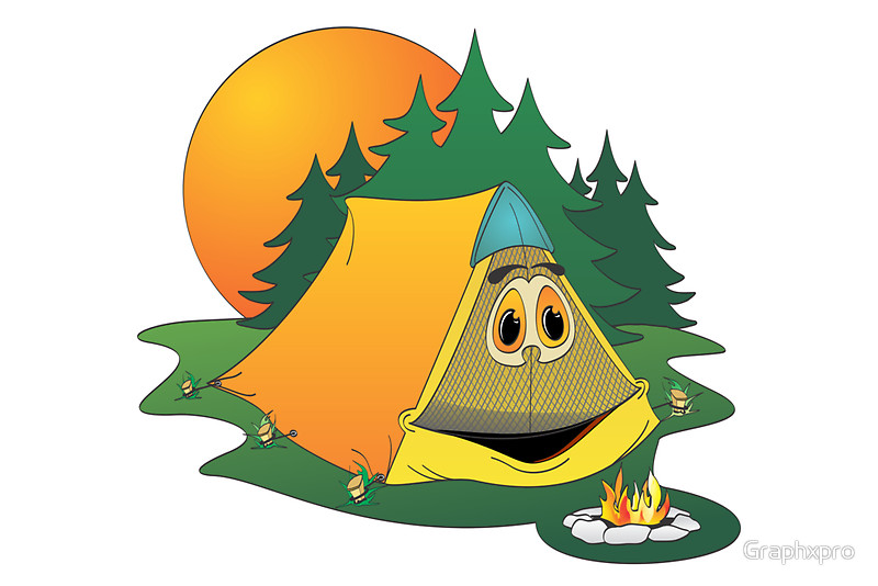 800x534 Cartoon Camping Tent Canvas Prints By Graphxpro Redbubble
