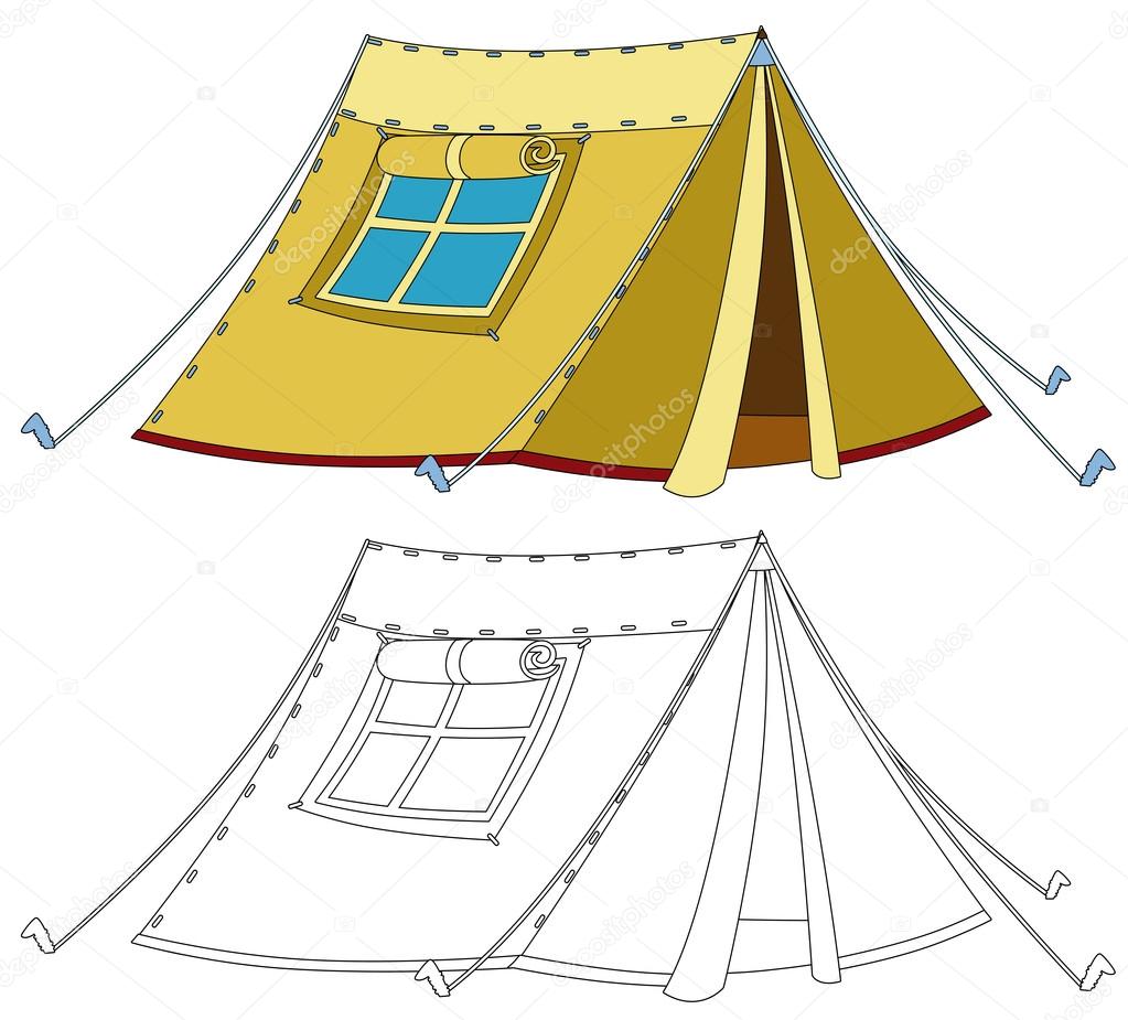 1023x925 Cartoon Colorful Tent