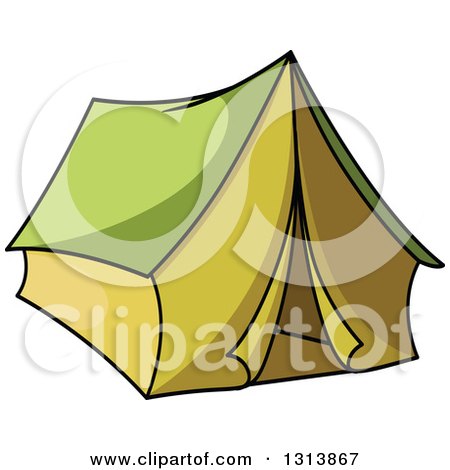 450x470 Clipart Of A Cartoon Green Tent 2