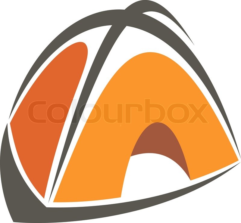 800x741 Orange Cartoon Illustration Of A Tent For Camping And Exploring