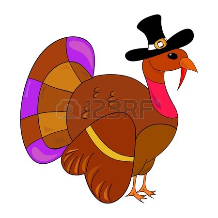 450x450 Cute Cartoon Thanksgiving Turkey Vector Illustration