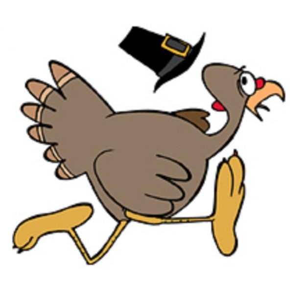 625x600 Thanksgiving Turkey Running Clipart
