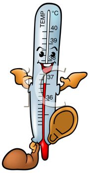 180x350 Cartoon Of An Animated Thermometer