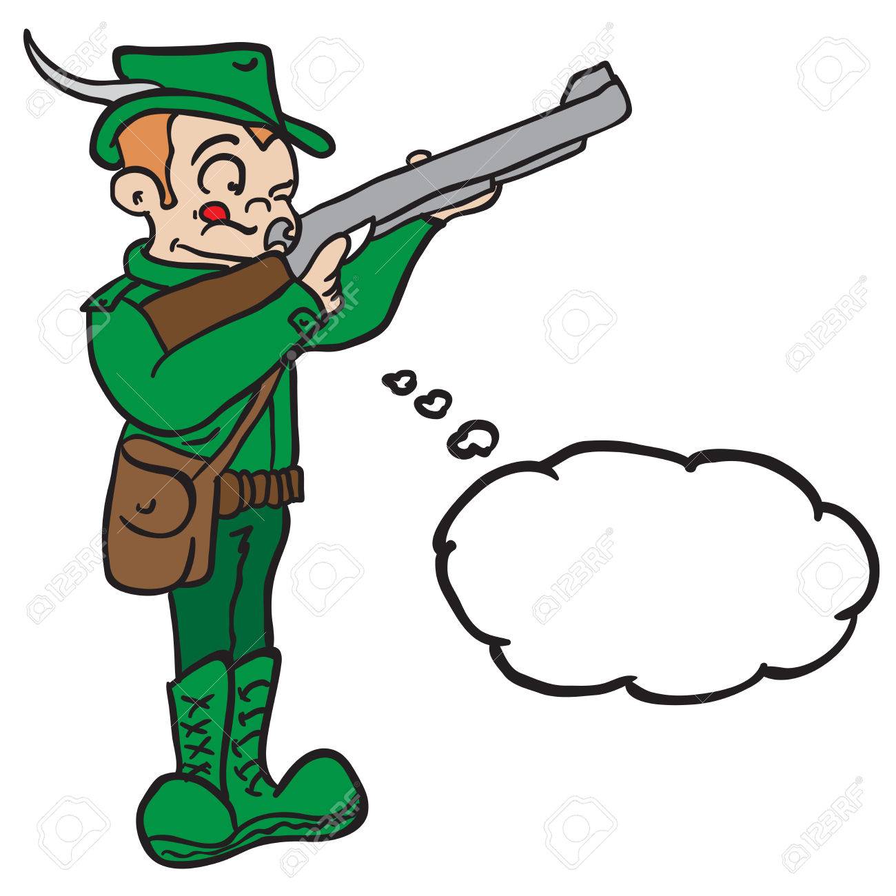 1300x1300 Hunter With Thought Bubble Cartoon Royalty Free Cliparts, Vectors