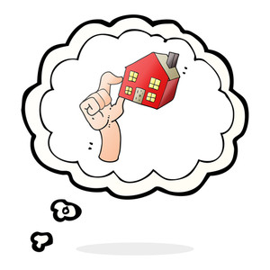 300x300 Freehand Drawn Speech Bubble Cartoon Housing Market Royalty Free
