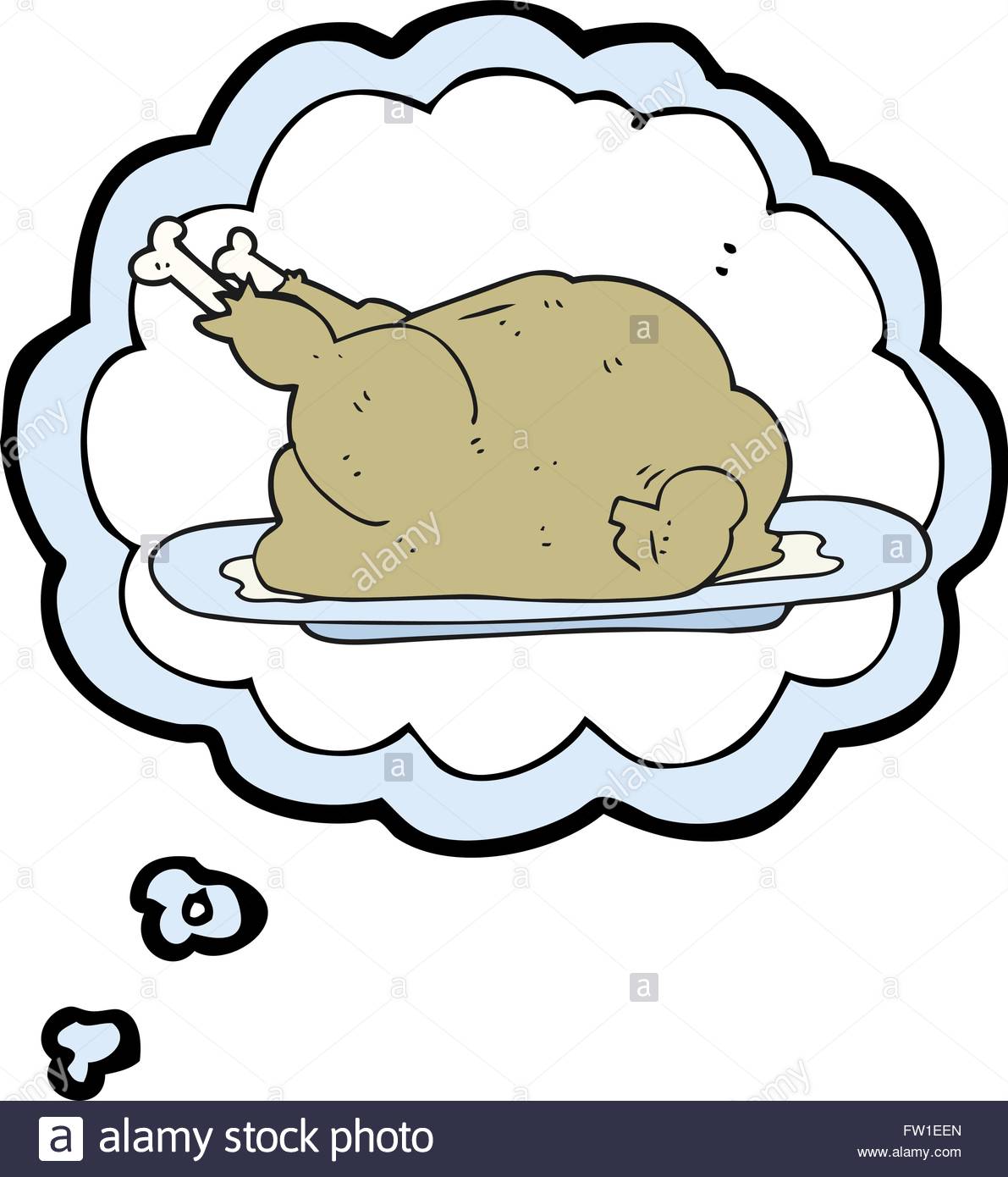 1191x1390 Freehand Drawn Thought Bubble Cartoon Cooked Chicken Stock Vector