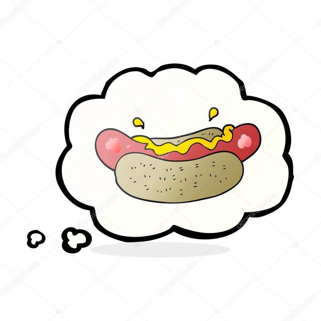 1024x1024 Thought Bubble Cartoon Hotdog Stock Vector Lineartestpilot