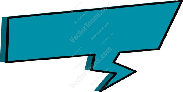 600x303 Blue Upward Tilting Slanting Rectangle Thought Bubble With Spikey Tail