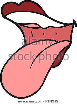 300x407 Freehand Drawn Cartoon Mouth Sticking Out Tongue Stock Vector Art
