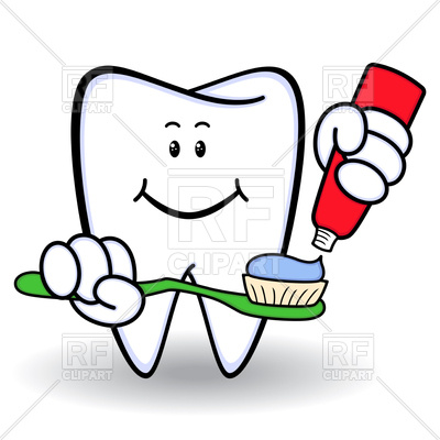 400x400 Cartoon Tooth With Smiling Face And With Toothbrush And Toothpaste