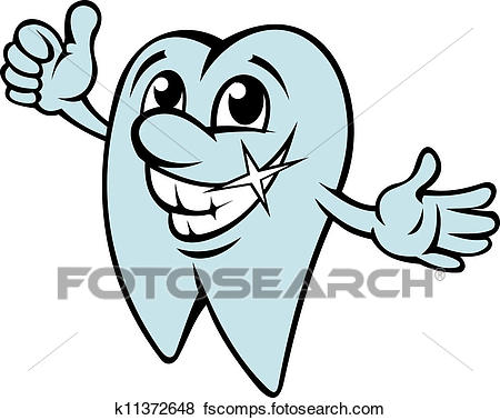 450x378 Clip Art Of Happy Cartoon Tooth K11372648
