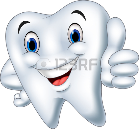450x417 Vector Illustration Of Cartoon Strong Tooth Character Royalty Free