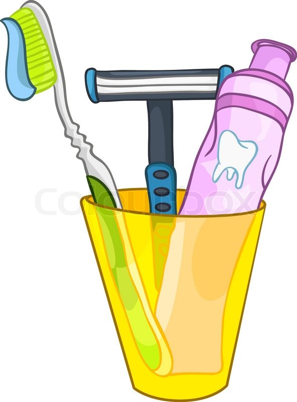 591x800 Cartoon Home Washroom Tooth Brush Stock Vector Colourbox