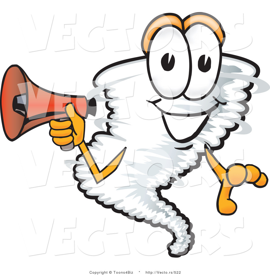 1024x1044 Vector Of A Cartoon Tornado Mascot Holding Megaphone By Toons4biz