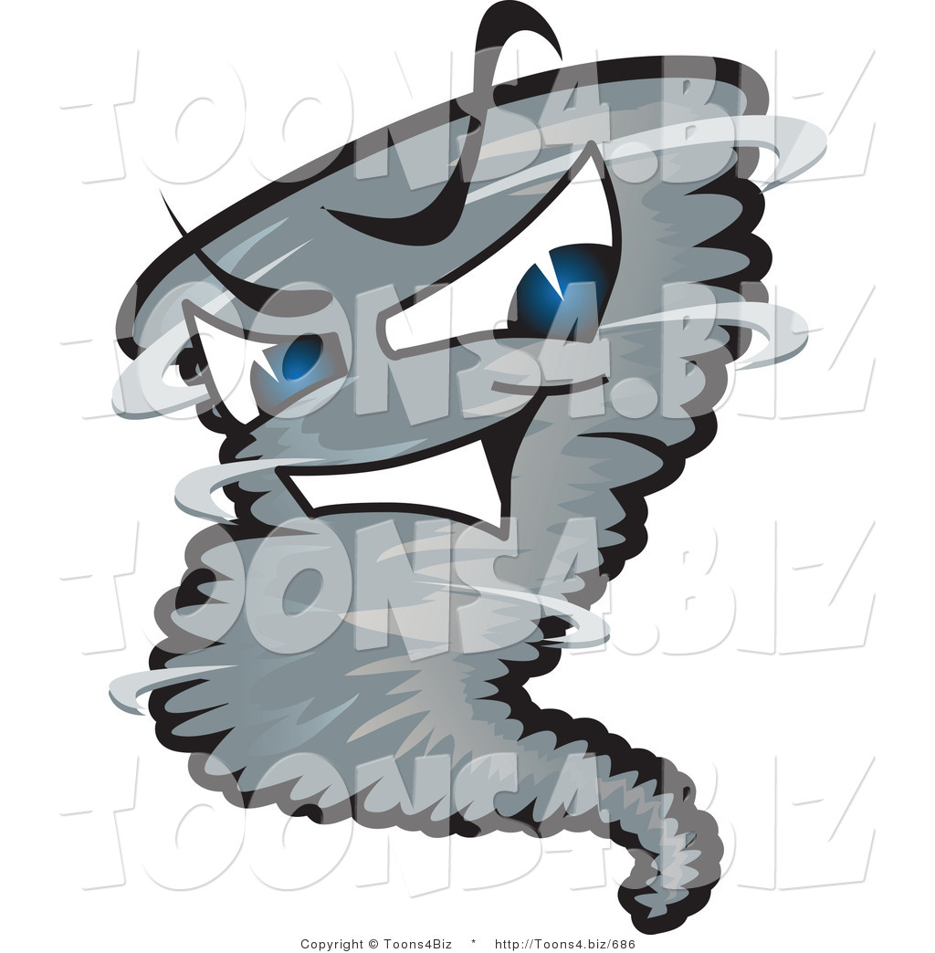 1024x1044 Vector Illustration Of A Powerful Cartoon Tornado Mascot By