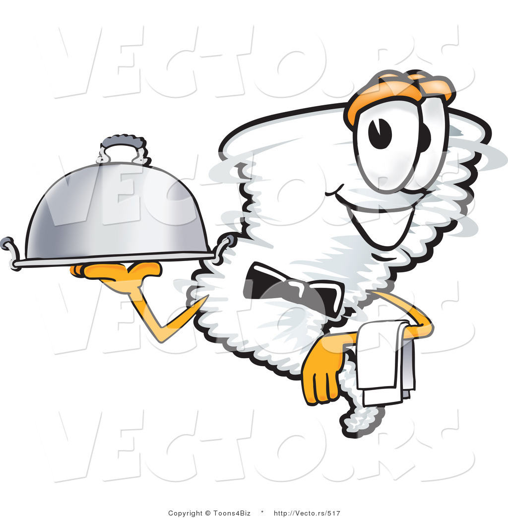 1024x1044 Vector Of A Cartoon Tornado Serving A Dinner By Toons4biz