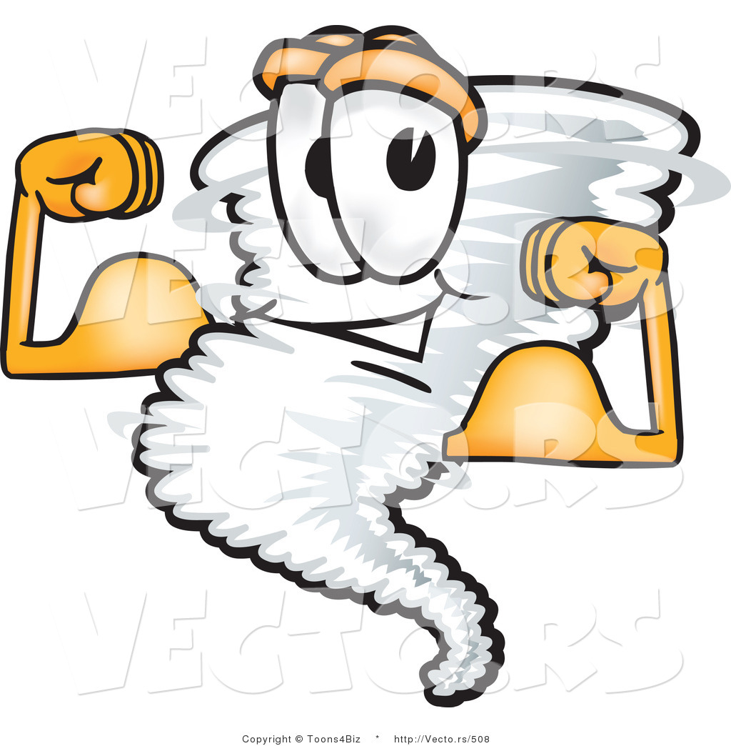 1024x1044 Vector Of A Muscular Cartoon Tornado Mascot Flexing Strong Muscles