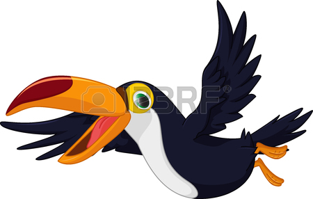 450x286 Cute Cartoon Toucan Bird Flying Royalty Free Cliparts, Vectors