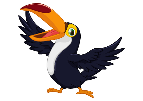 500x353 Cartoon Toucan Bird Vector Vector Animal Free
