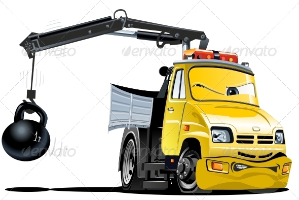 590x394 Vector Cartoon Tow Truck By Mechanik Graphicriver