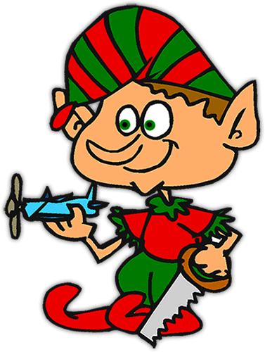 377x500 Elves Making Toys Clipart