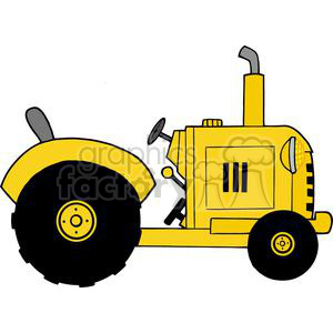 300x300 Royalty Free Vintage Yellow Farm Tractor 379533 Vector Clip Art