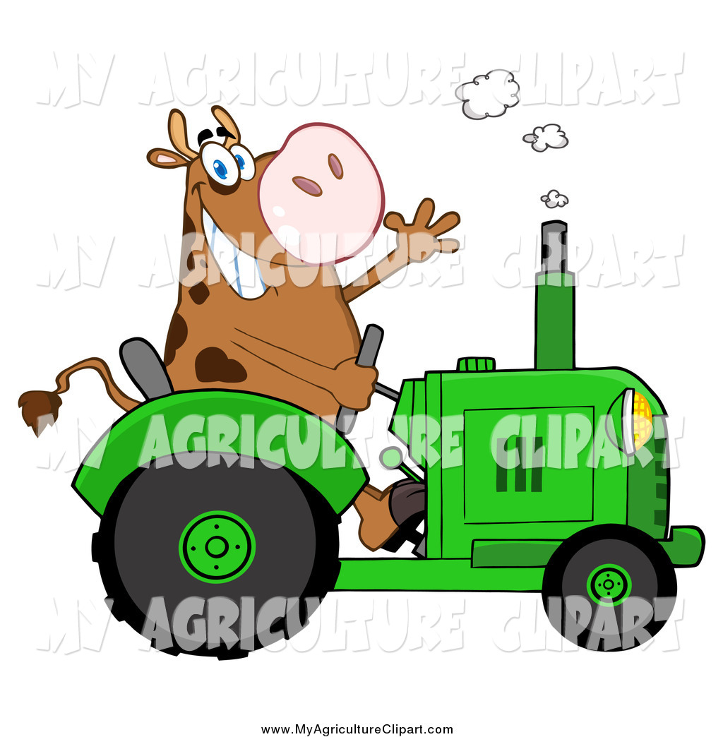 1024x1044 Vector Cartoon Agriculture Clipart Of A Cow Farmer Waving