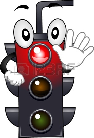305x450 Mascot Illustration Featuring A Stop Light Stock Photo, Picture