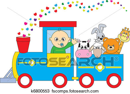 450x325 Clipart Of Children's Train Animals K6800553