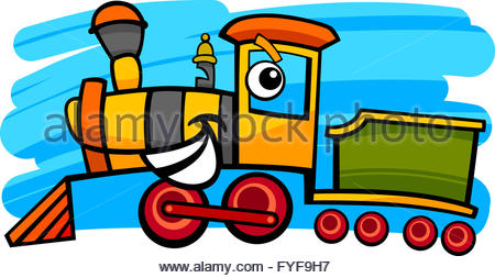 450x253 Cartoon Train Or Locomotive Stock Photo, Royalty Free Image