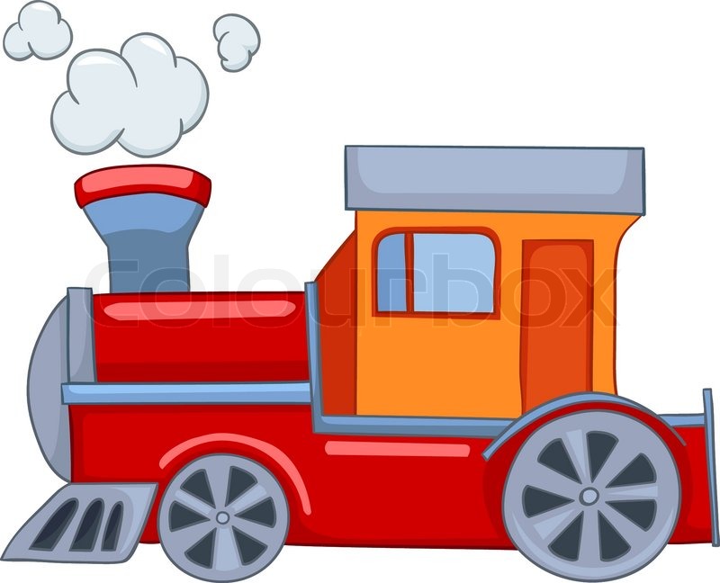 800x648 Cartoon Illustration Train Isolated On White Background Stock