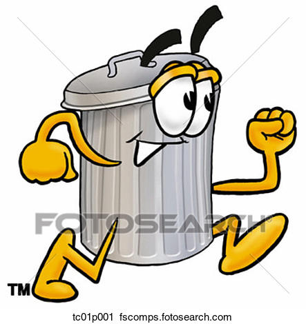 443x470 Clipart Of Trash Can Running Tc01p001