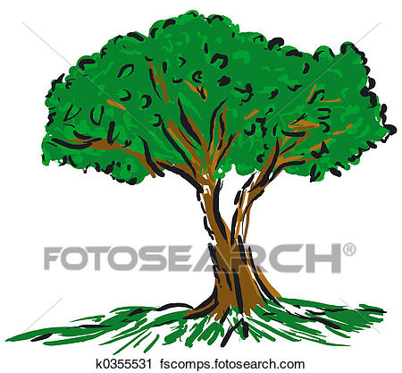 450x417 Clipart Of Cartoon Tree K0355531