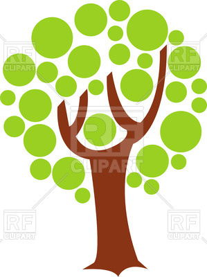 299x400 Stylized Cartoon Tree With Top Of Circles Royalty Free Vector Clip