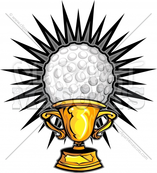 536x590 Golf Champion Logo Trophy Vector Clipart Image