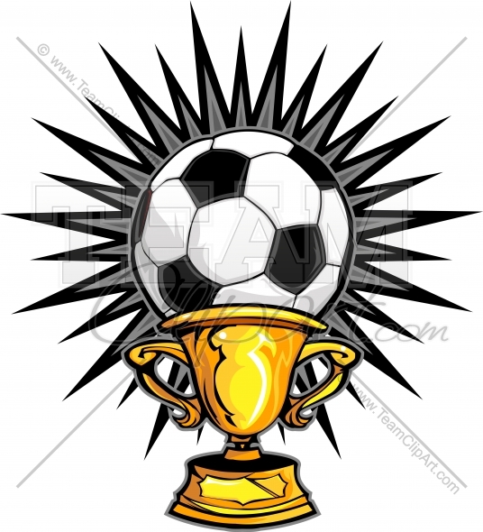 536x590 Soccer Trophy Clipart Image. Easy To Edit Vector Format.