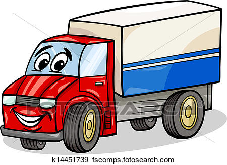 450x328 Clip Art Of Funny Truck Car Cartoon Illustration K14451739