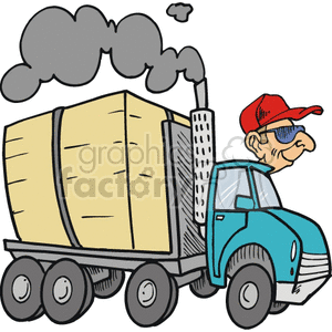 300x300 Royalty Free Cartoon Trucker 172870 Vector Clip Art Image