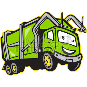 300x300 Royalty Free Rubbish Truck Cartoon Front 388259 Vector Clip Art