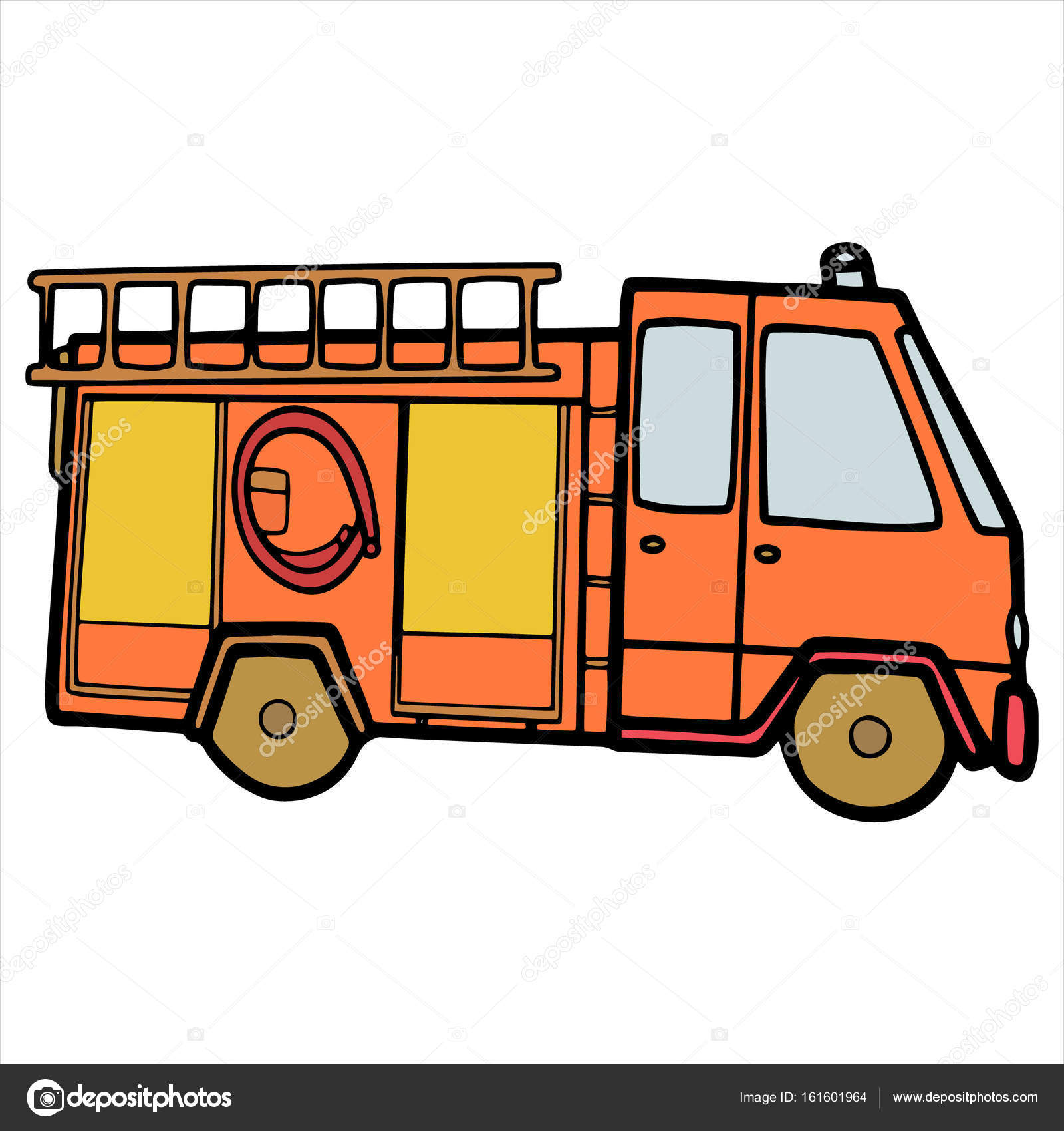 1600x1700 Fire Trucks Cartoon Illustration Isolated On White Stock Vector