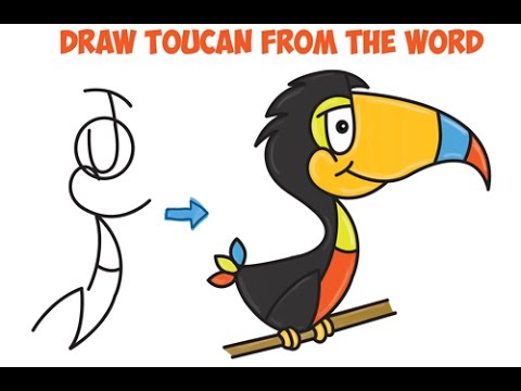 480x360 How To Draw Cartoon Toucan Word Toon Cartoon Easy Step By Step