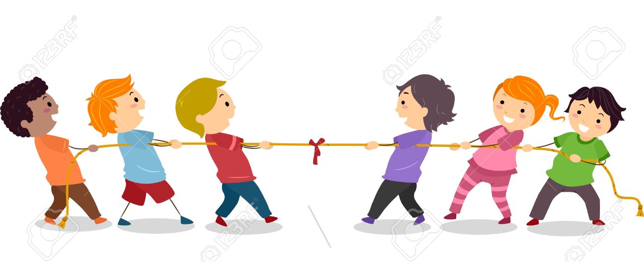 1300x530 Illustration Of Little Kids Playing Tug Of War Stock Photo