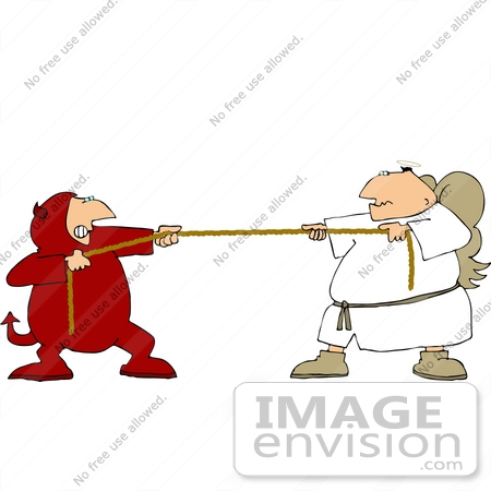 450x450 Angel And Devil Playing Tug Of War, Good Vs Evil Clipart