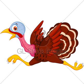 325x325 Cartoon Turkey Running Gl Stock Images