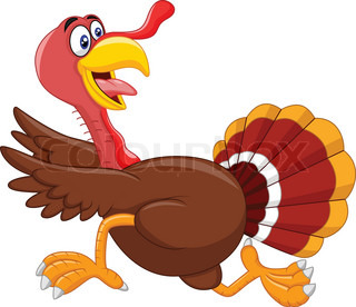 320x276 Cartoon Turkey Running Stock Vector Colourbox