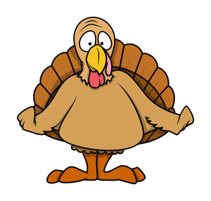 300x286 Shocked Cartoon Turkey Bird Royalty Free Stock Image