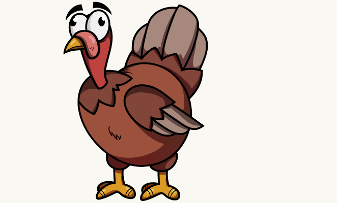 662x400 How To Draw A Cartoon Turkey In A Few Easy Steps Easy Drawing Guides