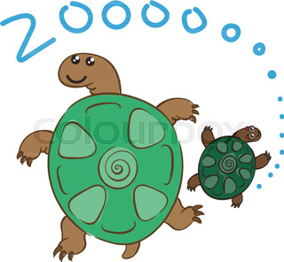 320x296 Rear View Of Cute Green Sea Turtle With Yellow Shell In Cartoon
