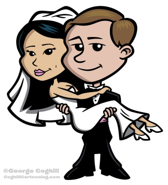 545x600 Cartoon Wedding Characters Coghill Free Images